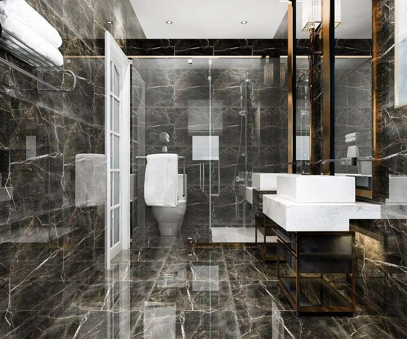 Marble tile polishing in a bathroom in Sydney