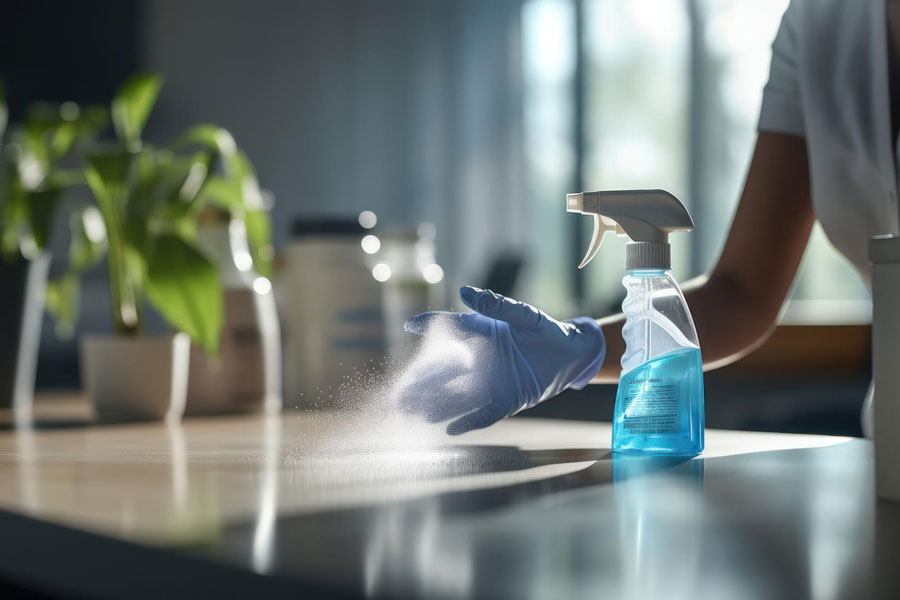 Use a mild soap or detergent for a more thorough caesarstone benchtop clean.